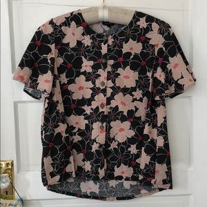 Who What Wear Graphic Floral Top Large